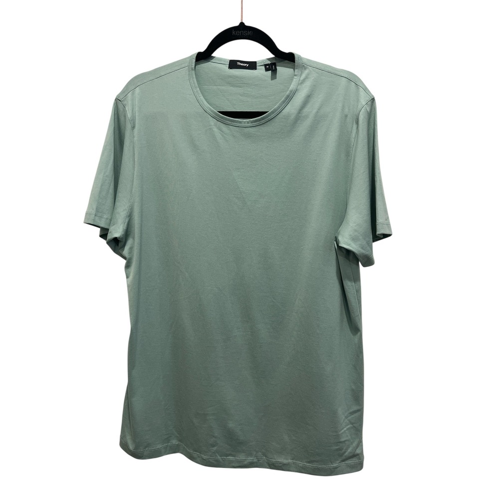 Theory Luxe Precise Cotton Jersey Tee Short Sleeve Light Green Men's Sz M